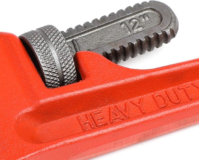 DNA MOTORING TOOLS-00077 Pipe Wrench - 1-3/4 in. Jaw Opening Steel Wrench w/Non-Slip Handle, Durable Enamel Finish