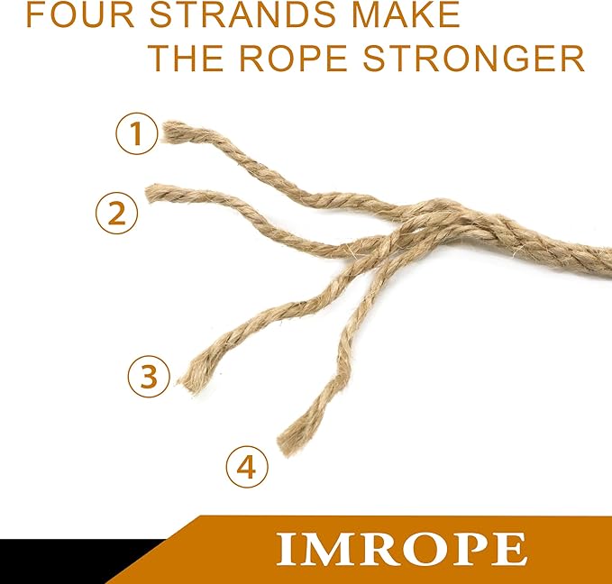 5mm x 400 Feet Natural Jute Rope, Twine for Gardening Tomato Climbing Plant Tie Floristry Crafts Gift Wrapping Packing Decor