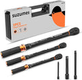 SUZUME 3PCS Torque Wrench Set 72 Teeth Dual-Direction Adjustable Torque Wrench Dual-Scales 1/4 & 3/8 & 1/2-Inch ±3% Accuracy Click Torque Wrenches for Bicycle, Motorcycle, Car,Maintenance
