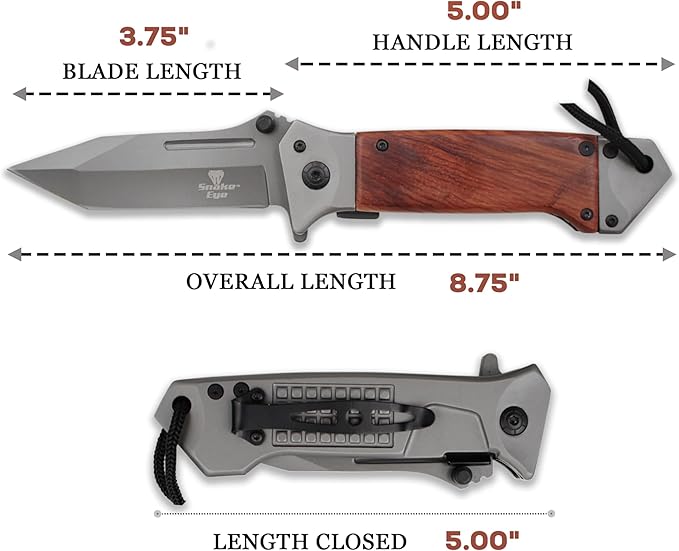 Snake Eye Tactical Heavy Duty Every Day Carry Folding Pocket Knife