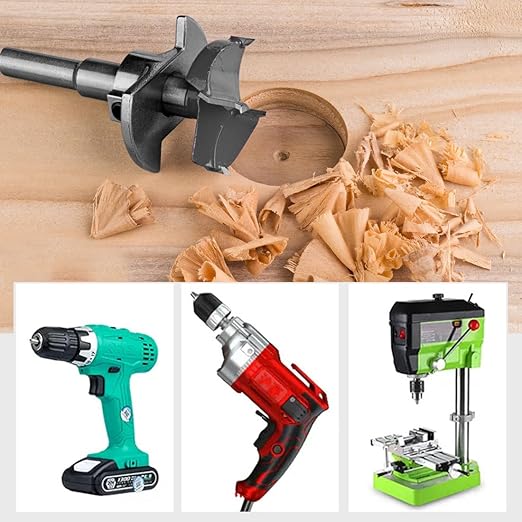 10PCS Forstner Drill Bit,Carbide Tipped Forstner Bit for Hard Wood, Wood Drilling Hole Saw Set Woodworking Hinge Cutter Tool Kits for Wood Plastic Plywood