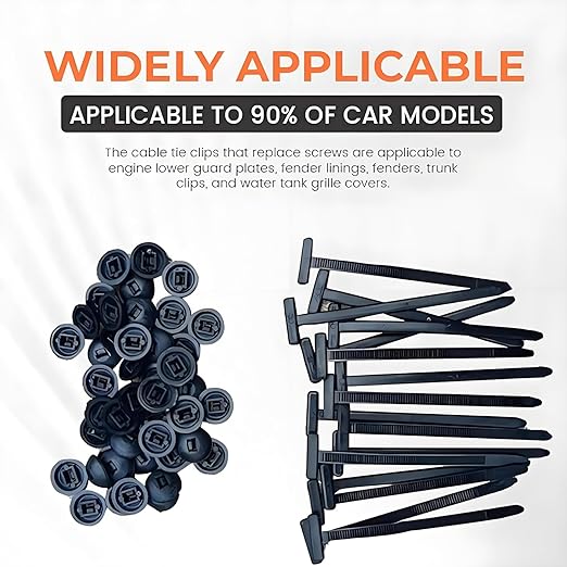 100PCS Nylon Universal Cable Tie Buckle, Heavy Duty Self Locking Nylon Zip Ties, 2025 Upgrade Multipurpose Plastic Cable Ties Tool, UV Resistant Black Zipties for Car Daily Repair