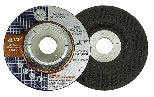 Benchmark Abrasives Grinder Cut Off Wheels 4 1/2 Inch for Pipeline Cutting - Thin Type 1 Angle Grinder Cutting Disc for Metal, Steel - with 7/8" Arbor Hole, Grinder Cutting Wheel - 25 Pack