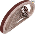 HARFINGTON 1/2 x 18 Inch Sanding Belts, 40 Pcs 120 Grits Aluminum Oxide Abrasive Belt Sander File Belt for Woodworking, Metal Polishing, Knife Sharpener