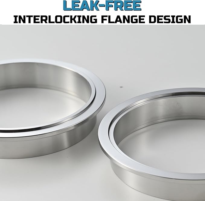 Stainless Steel 4 Inch V Band Exhaust Clamp Flange Kit for Exhaust, Quick Release 4 Inch V Band Clamp for Turbochargers To Hold Components Together Under High Pressure or Heat,1 Piece (4.0‘’)