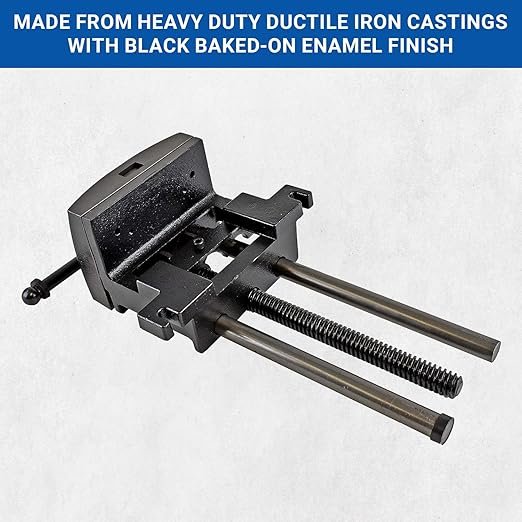 Yost Vises 7WW-DI 7" Heavy-Duty Ductile Iron Woodworker's Vise, Black