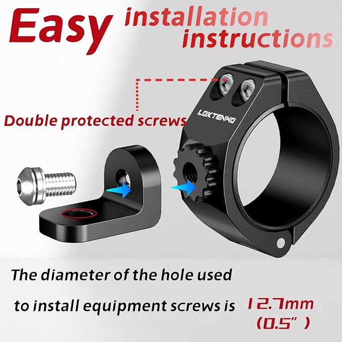 Thicken UTV LED Light Bar Mounts 2PCS, Heavy Duty CNC Aluminum 360° Adjustable Whip Light Mount Light bar Mounting Bracket, Fit 1.5''/1.75''/1.85''/2''/2.1'' Roll Cage