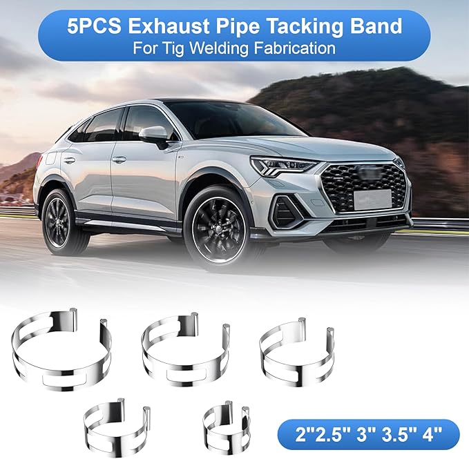5Piece Stainless Steel Exhaust Pipe Clamps, Universal, for Welding and Exhaust Repairs (2" 2.5" 3" 3.5" 4")