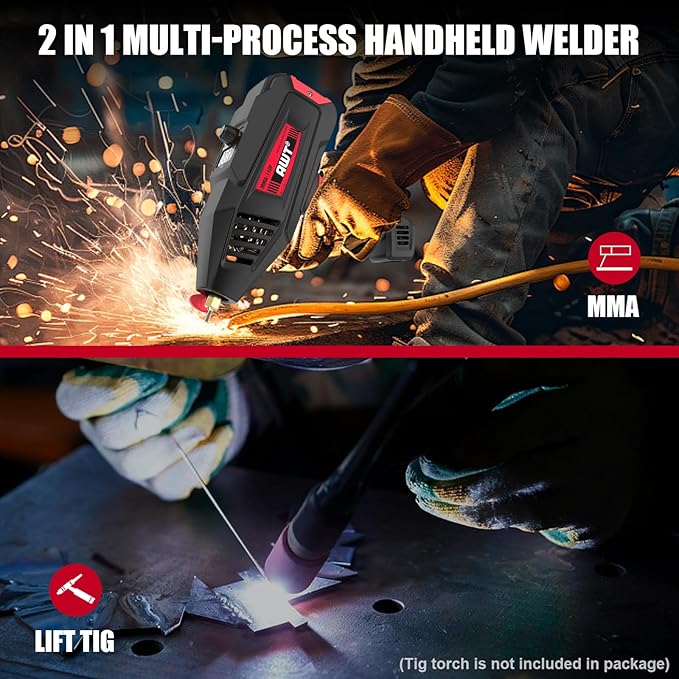 AWT Welding Machine Handheld 90Amp,ARC Welder/Lift TIG 110V Hand Held Welder Machine,Digital Display IGBT Inverter Welder Portable MMA Welder Machine,Welding Tool Set and Toolbox,Ideal for Home DIY