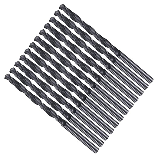 Drill Bit, 3.3mm Cutting Diameter, 4241 HSS Nitriding Black 118° Cutting Angle Versatile Jobber Bits - (Applications: for Drilling Plastic Wood Soft Metal), 12-Pieces