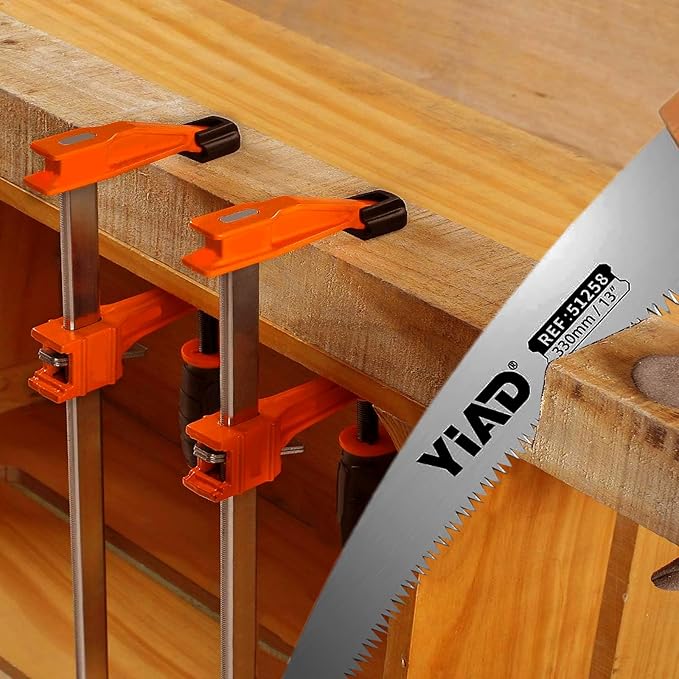Yiad Clamp Set for Woodworking, 12 Inch 2PCS + 6 Inch 2PCS F Style Bar Clamps, Heavy Duty Wood Clamps for Furniture Installation, Garage & Workshop Use