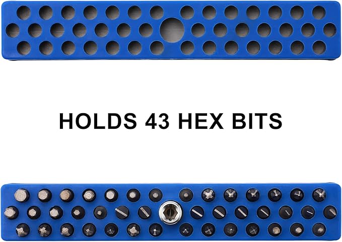 Mayouko 4PCS 1/4" Magnetic Hex Bit Holder Rack Organizer, 172 Holes, 1/4-Inch Drill Bit Holder, 4 Racks, Magnetic Bit Holder with Magnet Base for Screwdriver Bits