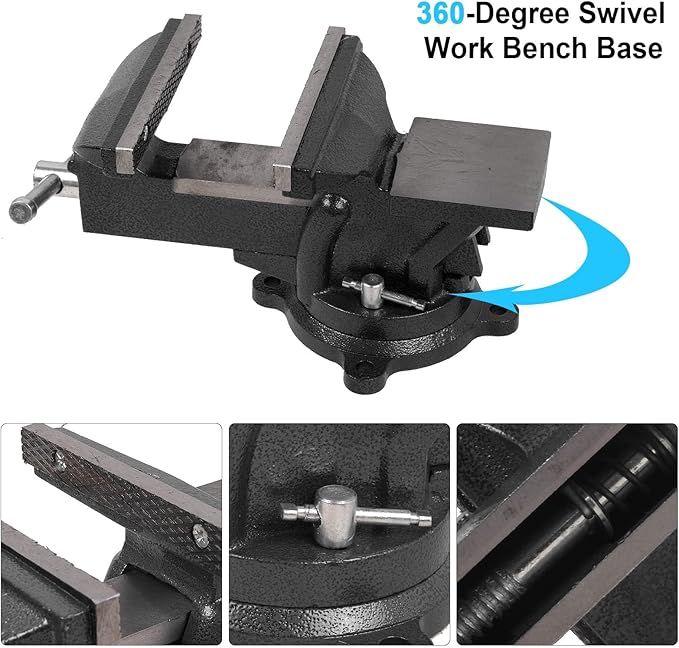 Bench Vise Heavy Duty 5 1/2 inch Table Clamp-Vise, Bench-Table Vice Clamp with 5-inch Jaw Width and 5.5-inch Jaw Opening, Woodworking Workbench Vise with Bolts & Nuts
