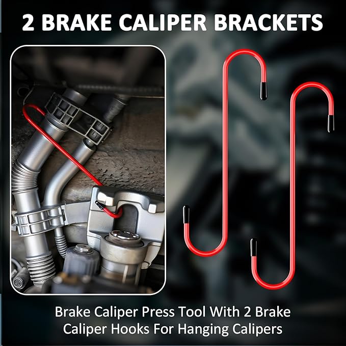 Brake Caliper Compression Tool Heavy-Duty, Caliper Piston Compressor Tool with 360 Rotating Ratche, Professional Caliper Tool Brake Pad Spreader for Car Disc Brake Repair, Single Twin Quad Piston-Blue