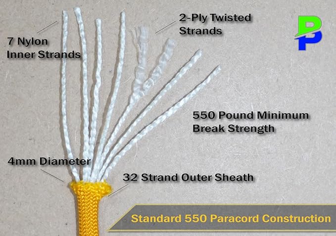 BORED? PARACORD! 550 lb Paracord - Ideal for Crafting, Camping, DIY Projects, Active & Military Outdoors - Strong Survival Rope - Tactical Parachute Cord Type III - International Orange 250 Feet