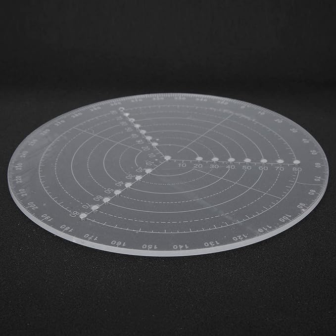 8" Round Center Finder Compass Transparent Acrylic, Easily Identify Center or Draw Circles, Lathe Work and Woodturners, for Woodworking Lovers