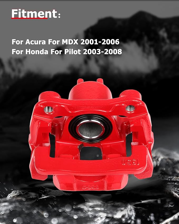 cciyu Rear Left & Right Brake Calipers Assembly w/Bracket 19B2675 19B2674 2001 2002 2003 2004 2005 2006 For Acura For MDX,2003 2004 2005 2006 2007 2008 For Honda For Pilot