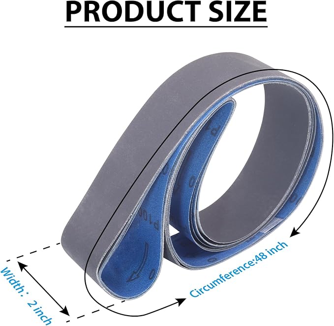 Donanim 2x48 Fine Sanding Belts, 6 Pack Belt Sander Knife Sharpening Belts 2 inch x 48 inch 600 800 1000 Grit Silicon Carbide Sanding Belts for Stone Glass Metal Grinding
