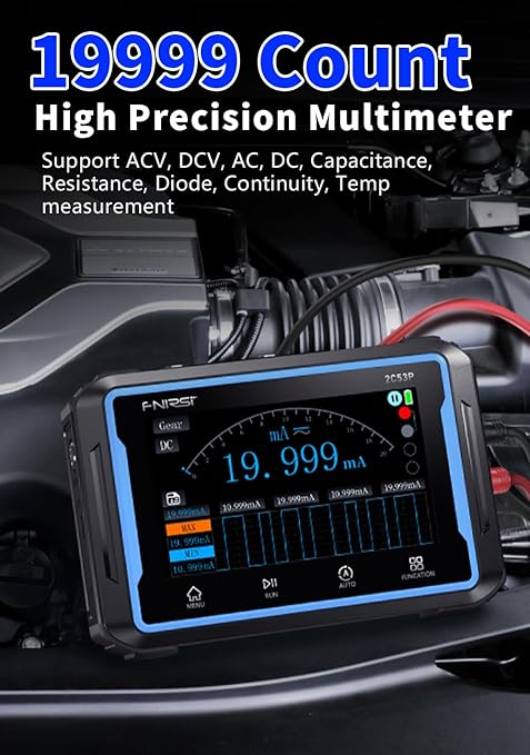 【FNRSI 2C53P Plus Upgraded with Carrying CASE】 3in1 Oscilloscope/Multimeter/DDS Signal Generator Tablet Touch Screen Portable Digital Automotive Oscilloscope 2 Channel 50MHz Bandwidth 250Ms/S Counts