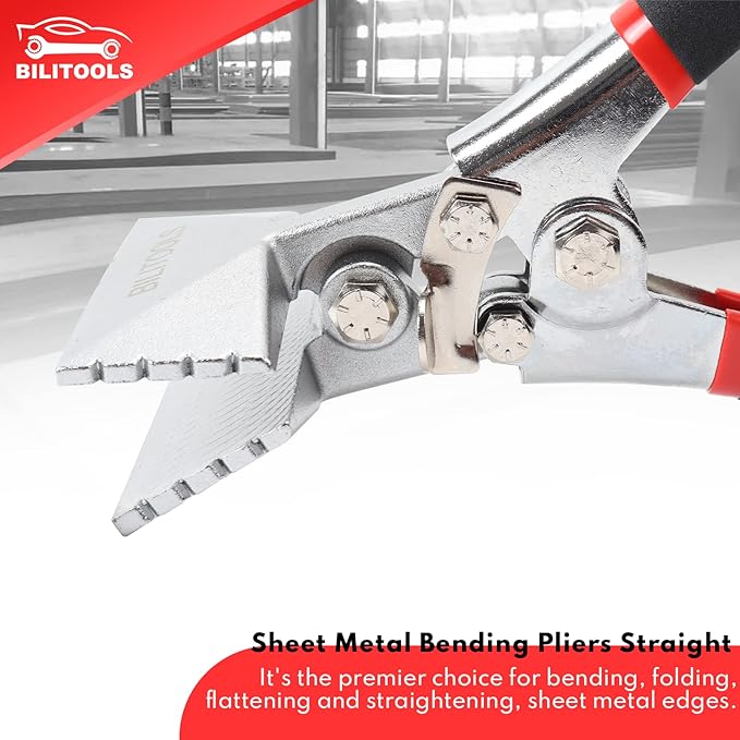 BILITOOLS 3 inch Hand Seamers Sheet Metal Tools, Sheet Metal Bender Pliers Straight