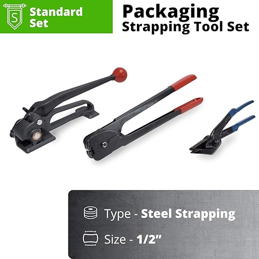 IDL Packaging - S-290, H-230, C-3124 Standard Strapping Tool Set for 1/2" Steel Strapping, 1100 lbs Break Strength – Tensioner, Sealer, Cutter for Metal Banding
