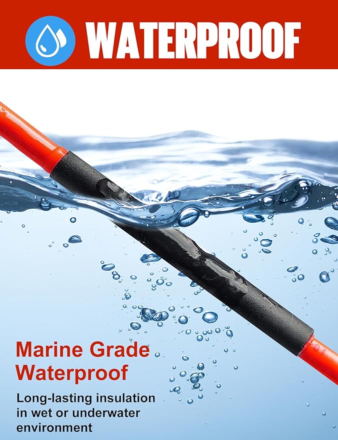 Lsnisni 3:1 Heat Shrink Tubing Ø5/8inch ＆ 3/4inch 20ft, Marine Grade Waterproof, Dual Wall Adhesive Lined, Heat-Shrink Tubing Black (Ø5/8” 20ft)