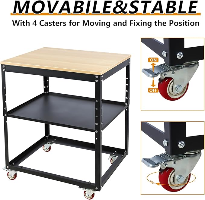 Planer Stand,500 lbs Load Capacity Planer Table with Wheels, Height Adjustable Power Tool Stand, for Most Planers, Saws, Bench-top Machines, Power Tools