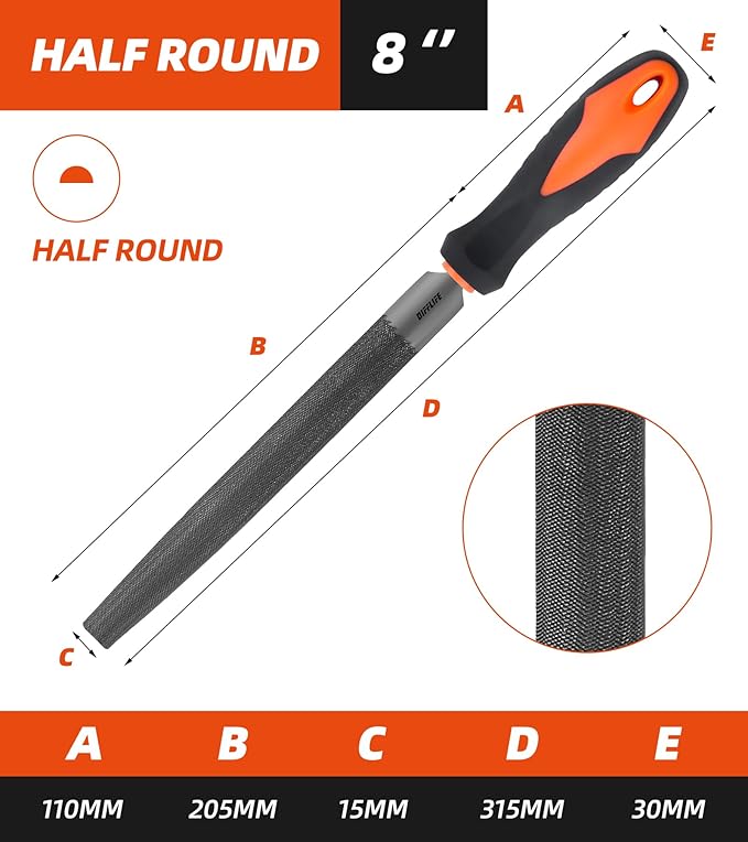Needle File (8'' Round Half)