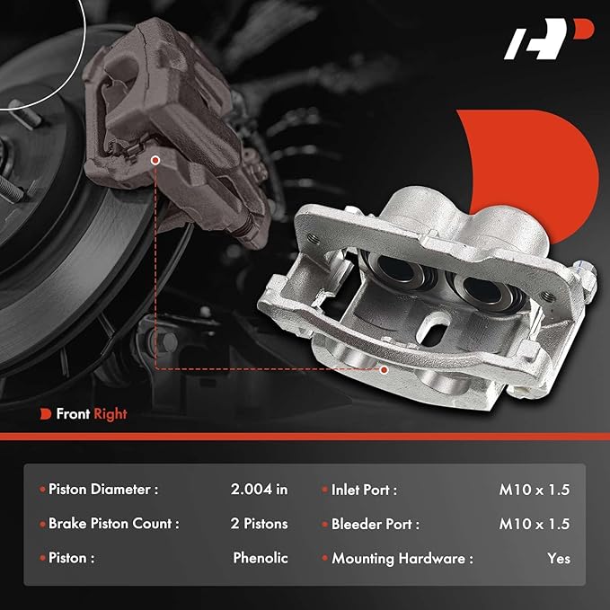 A-Premium Brake Caliper Assembly Replacement for Cadillac Escalade Chevrolet Astro Silverado 1500 2500 GMC Safari Savana 1500 2500 Sierra 1500 2500 3500 2000-2008