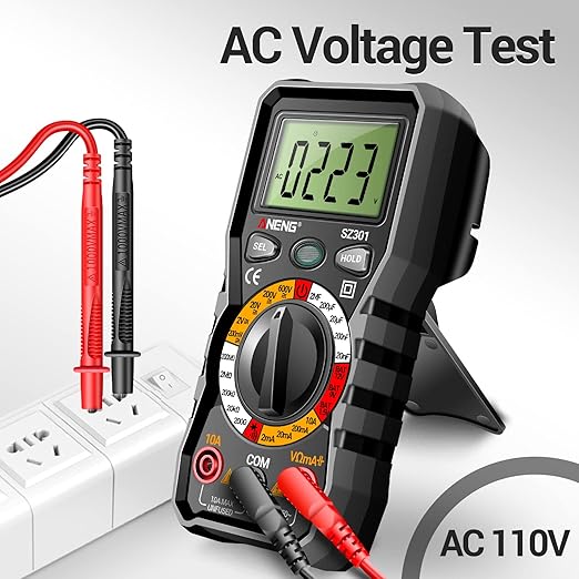 ANENG Digital Multimeter with Case,DC AC Voltmeter,Ohm Volt Amp Meter,Measures Voltage,Current,Resistance,Continuity,Diodes,Electric Tools for Househould Outlet,Automotive Battery Test