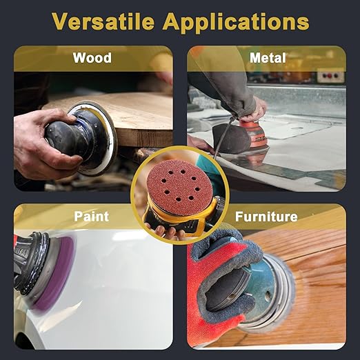 100 PCS 5 Inch Sanding Discs 400 Grit Hook and Loop Adhesive Round Sandpaper for Random Orbital Sander