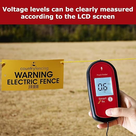Electric Fence Voltage Tester, Handheld Fence Fault Finder Fence Tester for Farms, Digital Display High Voltage 200-15000V Gardening Tools