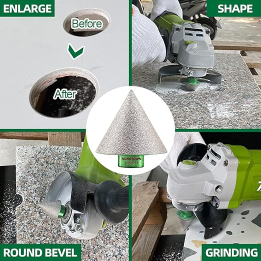 Diamond Core Drill Bits - 4/5"Versatile Drilling Milling Bit+2" Beveling Chamfer Bit+SDS Adapter to 5/8-11" Thread Tile Hole Saw Kit for Porcelain Ceramic Tile Granite Marble Angle Grinder