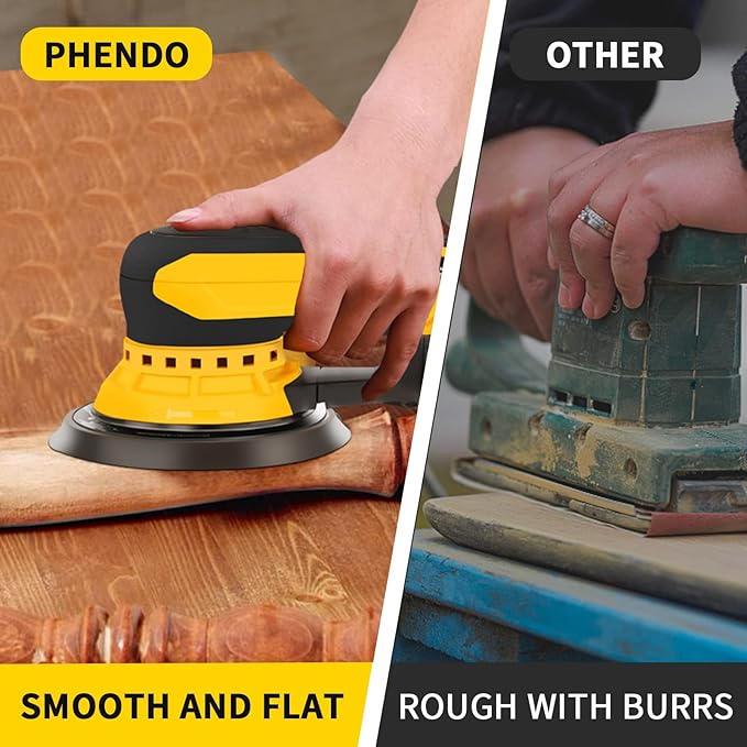 Electric Random Orbital Sander Brushless 350W 3A Multi-function Variable Speed Corded Orbital Sanders Machine For Woodworking, Car, Drywall Sanding, Polishing…