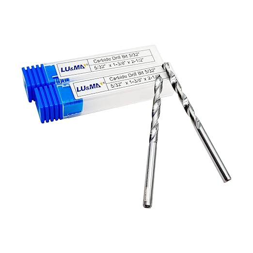 5/32" Solid Carbide Jobber Drill Bits with Straight Shank and 118° Point Angle, Made from Tungsten Carbide Material,2-Pieces