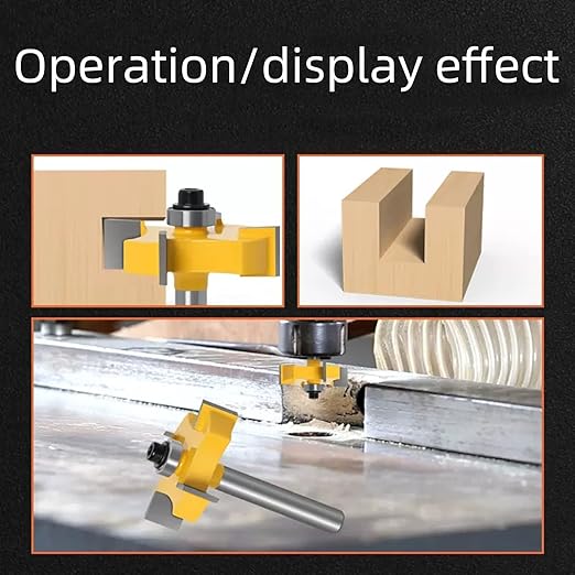 3PCS 1/4 Bearing T Knife Bit of The Four Edges Four Blade Slot Engraving Router planing Head Wood Cutter Woodworking Tools Carving Cutting Tool