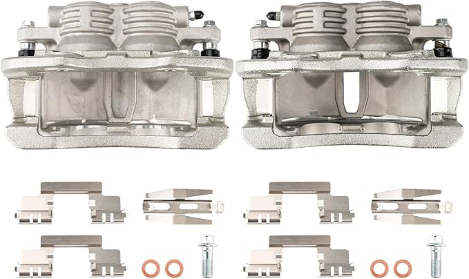 Torchbeam 2PCS Rear Driver and Passenger Side Brake Caliper For Chevrolet GMC Cadillac for 2001 2003-2006 Silverado 1500, 2001 2003-2006 Sierra 1500, Disc Brake Caliper Replace # 18B4764+18B4765