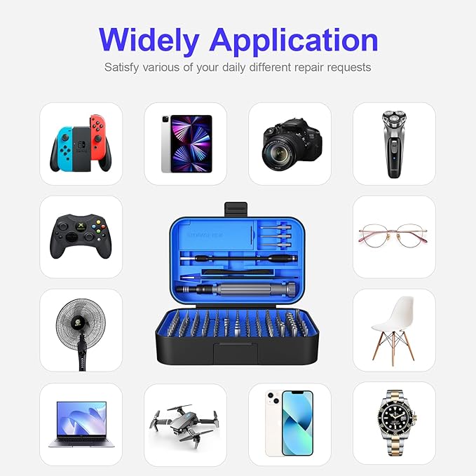Precision Screwdriver Set, SOONAN 150 in 1 Electronics Tool Kit with 120 Bits Magnetic Screwdriver Set & 30-bit Tool Set Handy Repair Tool for Computer Phone Watch Camera Laptop, Blue