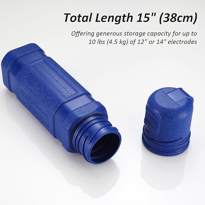 4 Pack, 14" Rod Storage Container Tube - Chanharm Blue Holder Canister for 10LB SMAW Welding Stick Electrode