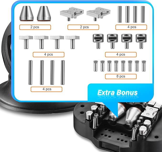 DZQ Ball Vise 3" Engraving Setting Tool 360°Rotation Professional Ball Vise 36PCS Attachment Jewelry Engraving Block Tools(Black)