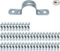 3/4 Inch 50PCS Pipe Clamps, 2 Holes U Bracket, Zinc-Plated Steel Straps,2 Hole Electrical Conduit Straps, Secure Mounting for EMT Conduit (50PCS)