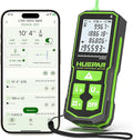 200ft Laser Measuing Tool with Bluetooth APP, Huepar Rechargeable Green Beam Laser Distance Meter ±1/16" High Accuracy, Multiple Measurement Modes, IP54 Durable for Home & Construction