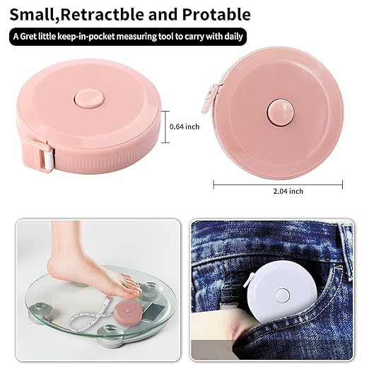 12 Pack Soft Retractable Measuring Tape - Tape Measure for Body Measuring Metric Tape Measure Double Scale for Body Fabric Sewing Tailor Cloth Knitting Home Craft Measurements
