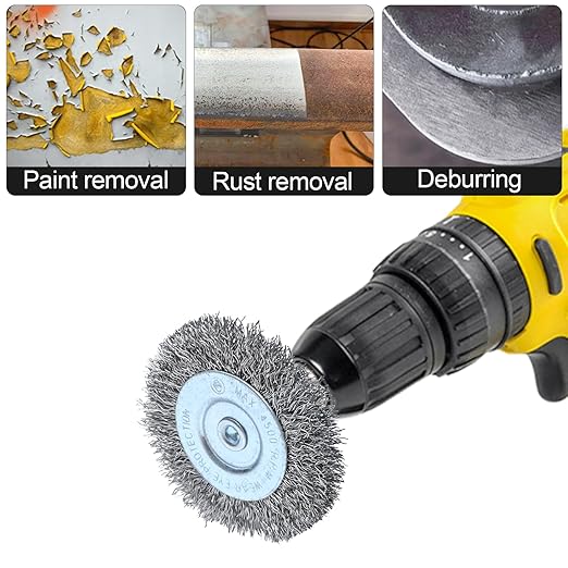 4pcs 3 Inch Stainless Steel Wire Wheel Brushes Kit for Drill with 1/4-Inch Hex Shank (4)