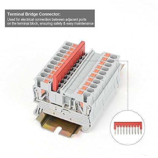 10Pcs FBS 10-5 Side Plug-in DIN Rail Terminal Block, External Bridge Connector, Compatible with PT2.5 Jumpers