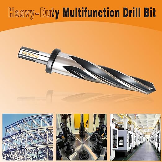 5-Piece 3/8", 1/2", 5/8", 3/4", 1" Reamer Drill Bit for Metal, M2 HSS Taper Reamer for Steel, Alloy, Wood, Plastic to Align, Enlarge Holes – 5-Spiral Flutes, 1/2" Non-Slip Shank, Construction Reamer.