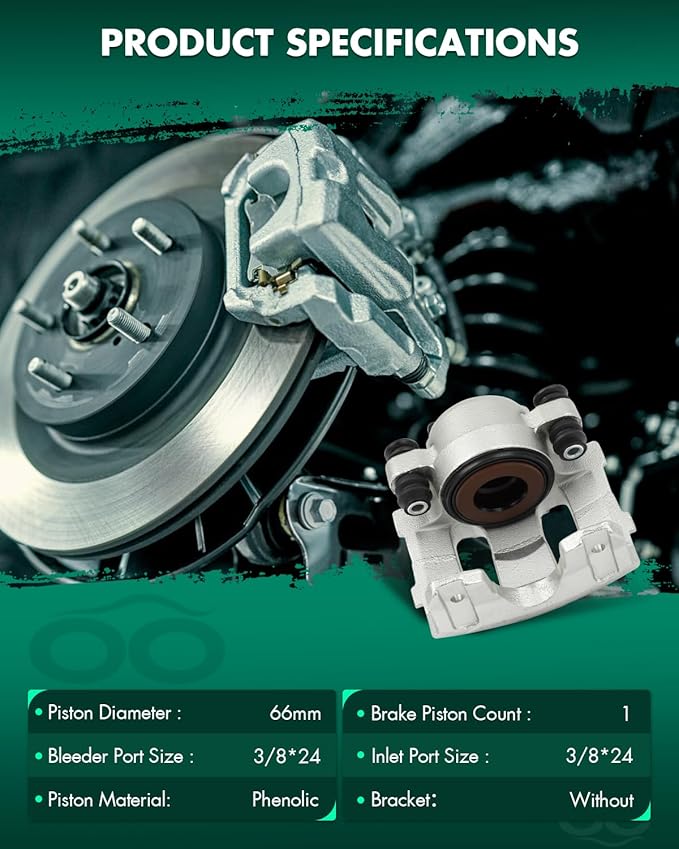 SCITOO Front Right Brake Caliper Without Bracket 184339 Compatible For Jeep Cherokee/Comanche, For Jeep Grand Wagoneer 93, For Jeep TJ 97-06, For Jeep Wagoneer 90, For Jeep Wrangler 90-95 97-06
