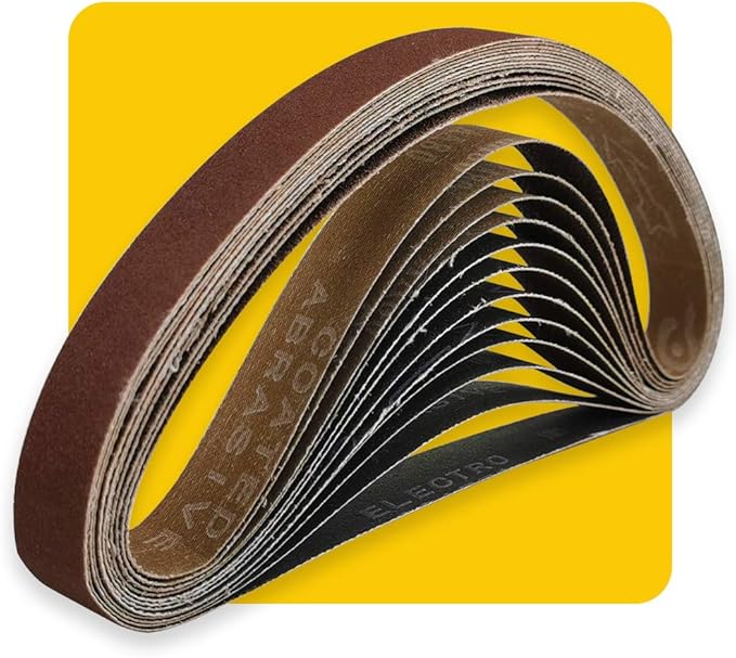 1x30 1 x 30 inch Sanding Belt Pack 1-Inch x 30-Inch,12 Pcs(4 Each of 80 120 150 Grits) Aluminum Oxide for Sander
