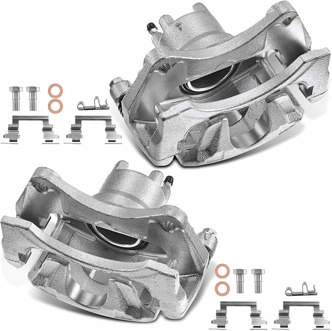 A-Premium Front Disc Brake Caliper Assembly with Bracket Compatible with Select Chrysler, Dodge and Jeep Models - 200 2011-2014, Sebring 2007-2010, Avenger 08-14, Caliber, Compass, Patriot, 2-PC Set