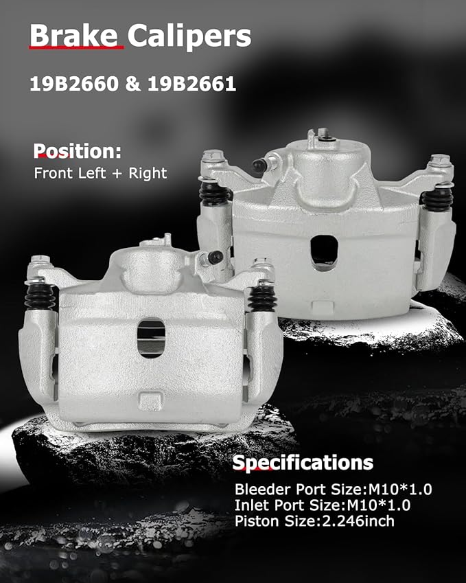 cciyu Front Left & Right Brake Calipers Assembly w/Bracket 19B2660 19B2661 For Acura For ILX,For Honda For Accord/For Civic/For CR-Z/For Fit